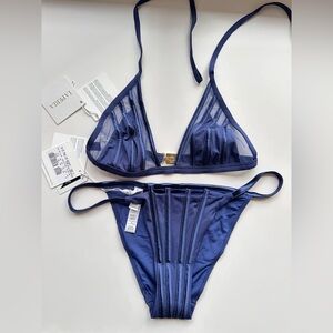 La Perla Navy Blue Graphique bikini